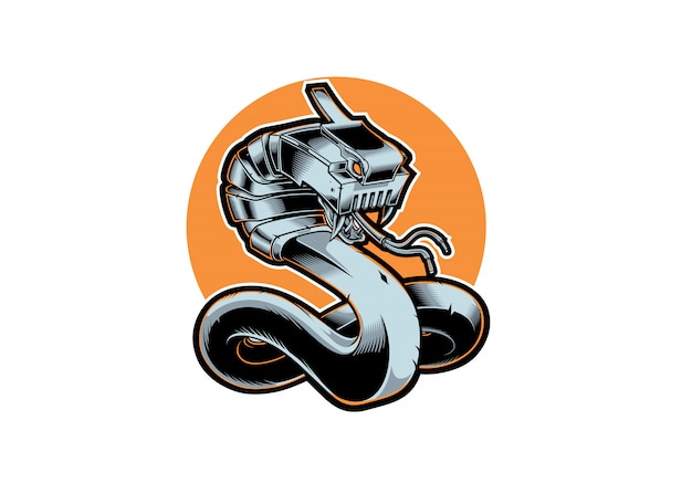 Illustration snake lan internet maskottchen