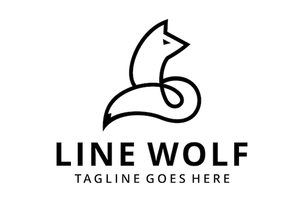 Illustration stand wolf luxuriöse moderne zeichen logo design silhouette vorlage