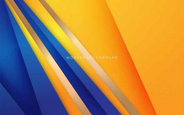 Illustration Vektorgrafik von abstrakten Hintergrund blau und gelb mit goldener Farbe überlappen Schichten modern