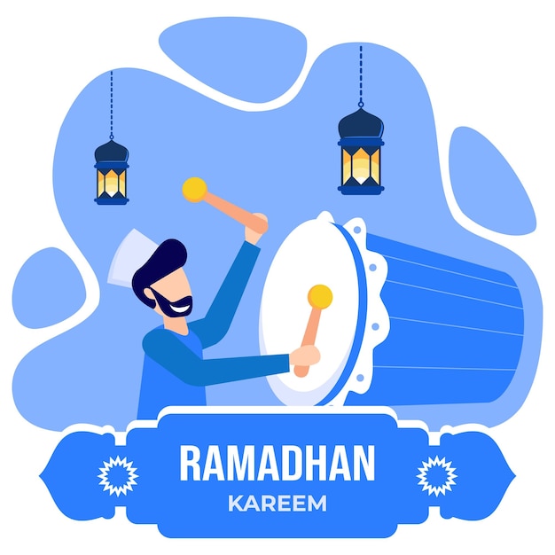 Vektor illustration vektorgrafik zeichentrickfigur des ramadan