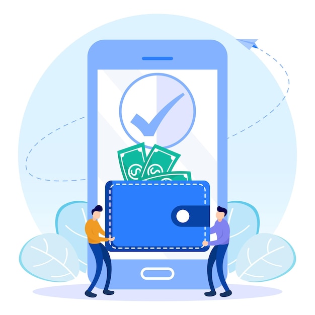 Illustration vektorgrafischer Zeichentrickfigur von ewallet