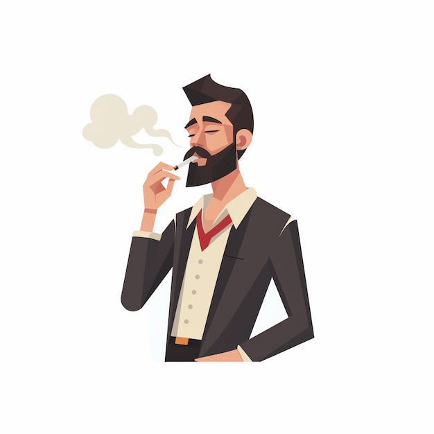 Illustration Vektorraucher Rauch Design Lebensmittel Barbecue Fleisch Kochen Icon Barbecue BBQ cha