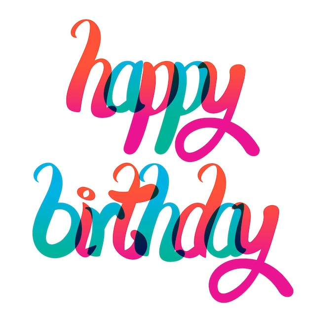 Illustration von alles Gute zum Geburtstag mit schöner Kalligraphie