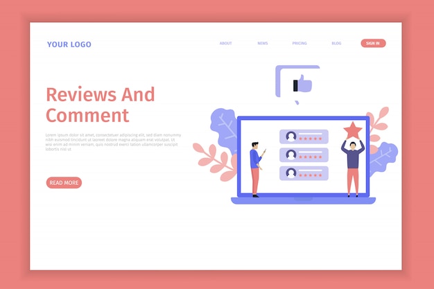 Illustration von bewertungen und kommentaren für die website