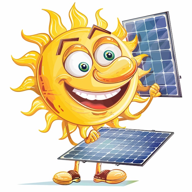 Vektor illustration_von_der_sonne_halter_einer_solar_panel