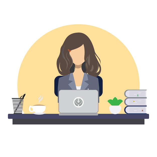 Illustration von einer arbeitenden Frau