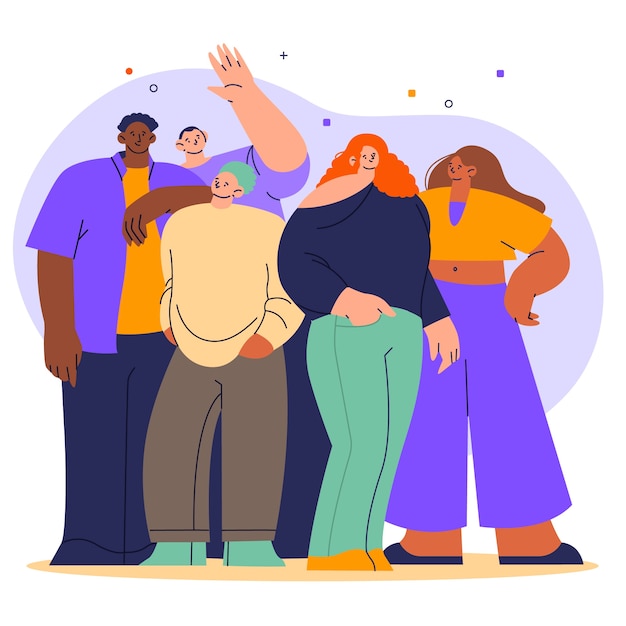 Illustration von flachen internationalen Menschen