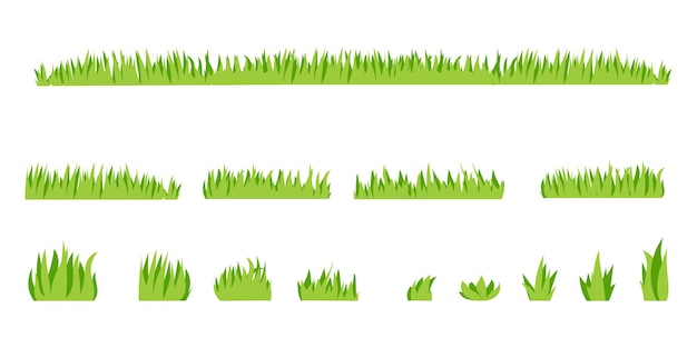 Illustration von grünem Gras auf weißem Hintergrund