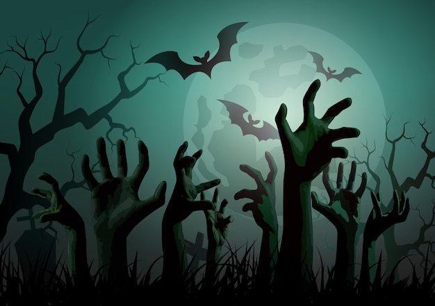 Illustration von Halloween-Zombie-Party.