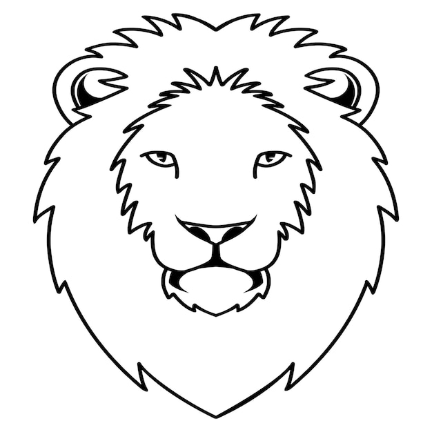 Illustration von hand gezeichnet von lion head line art
