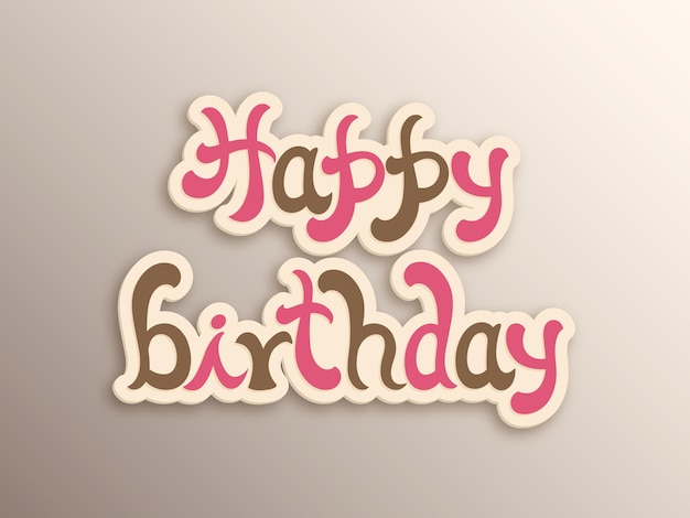 Illustration von Happy Birthday mit wunderschöner Kalligraphie