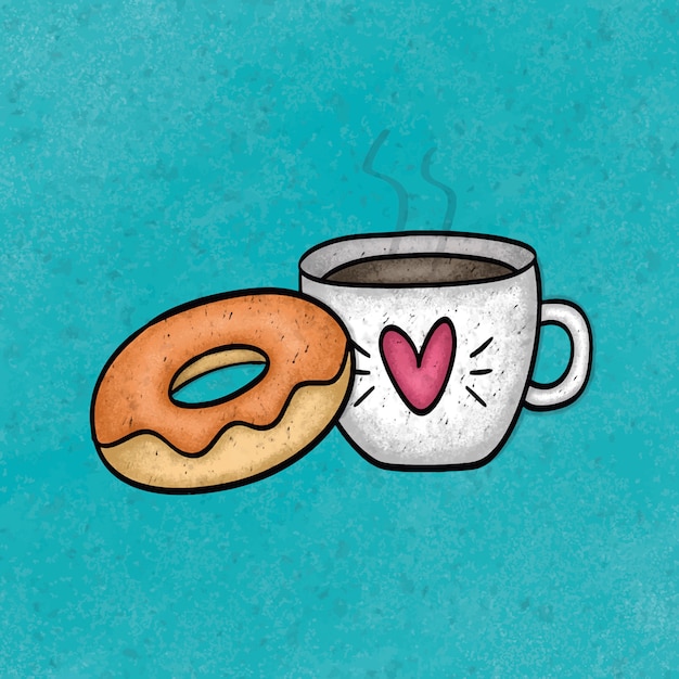 Vektor illustration von kaffee und dessert