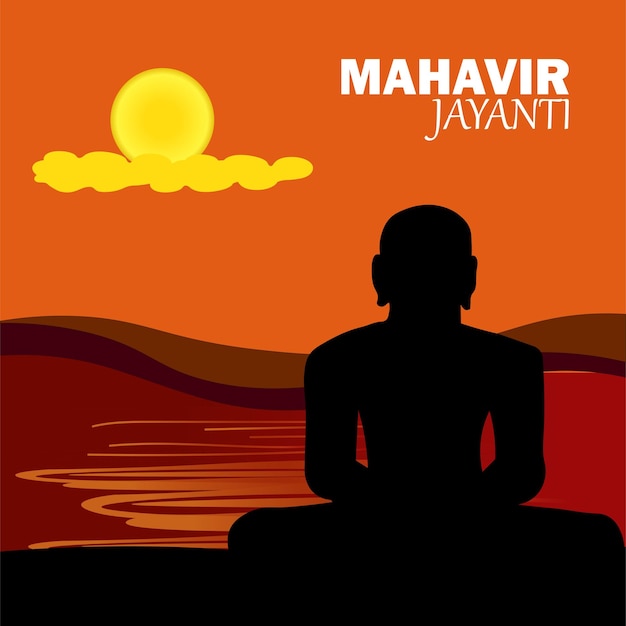 Vektor illustration von mahavir jayanti-feier-hintergrund.