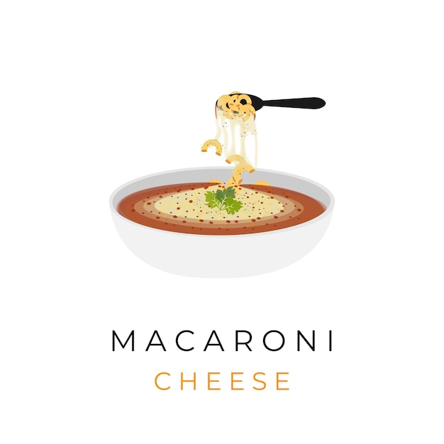 Illustration von makkaroni-käse-nudeln mit geschmolzenem käse
