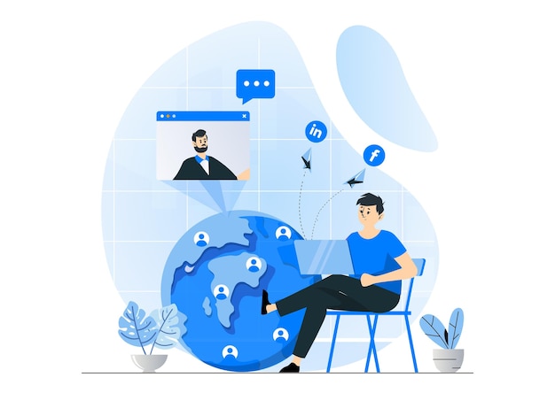 Illustration von Menschen mit Smartphones für das Marketing