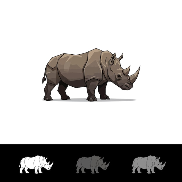 Illustration von Poly Rhino mit niedrigem Niveau