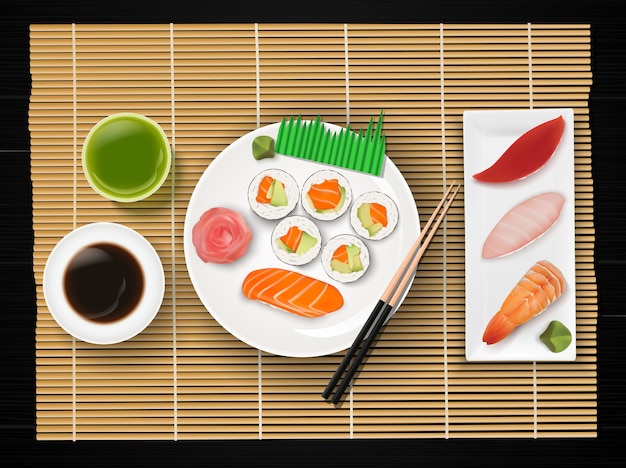 Illustration von realistischen sushi