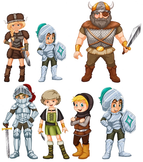 Illustration von Rittern und Kriegern