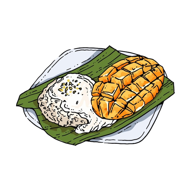 Vektor illustration von thailändischem essen