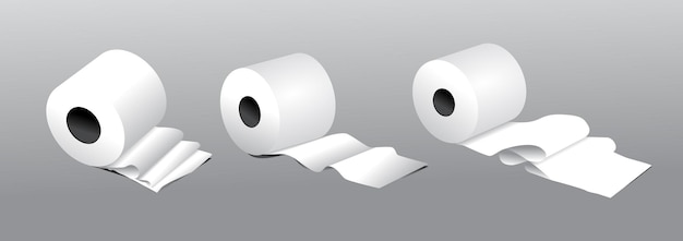 Vektor illustration von weißem rollenpapier isoliert