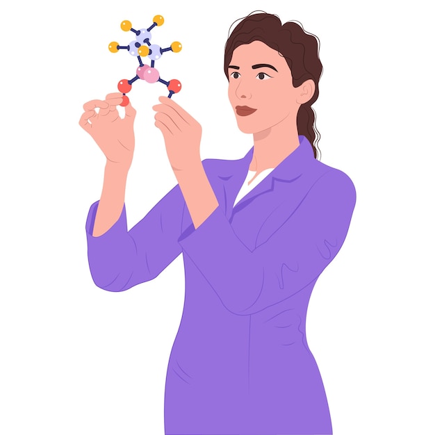 Illustration zum Internationalen Tag der Frauen und Mädchen in der Wissenschaft. Wissenschaftliche Bildung von Frauen.
