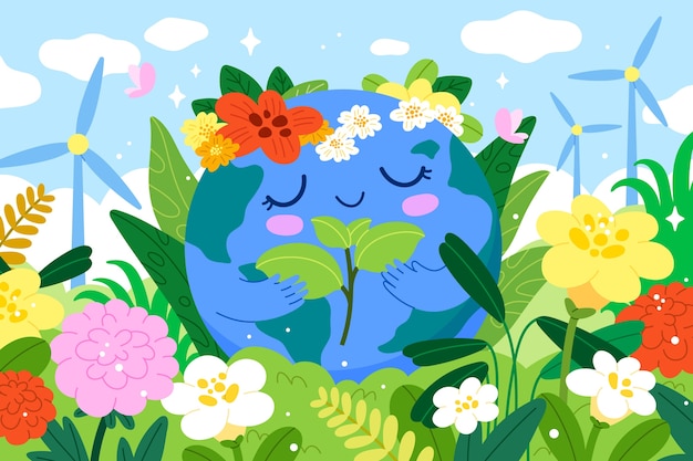 Illustration zum Tag der flachen Erde