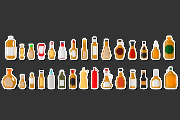 Illustration zum Thema großes Kit abwechslungsreiche Glasflaschen ...