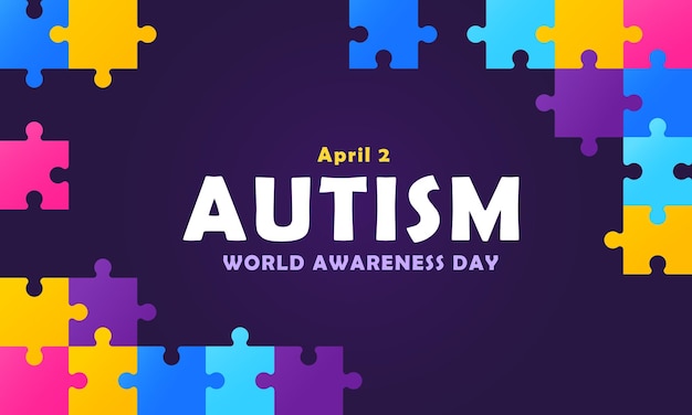 Illustration zum welt-autismus-tag mit puzzle-stücken