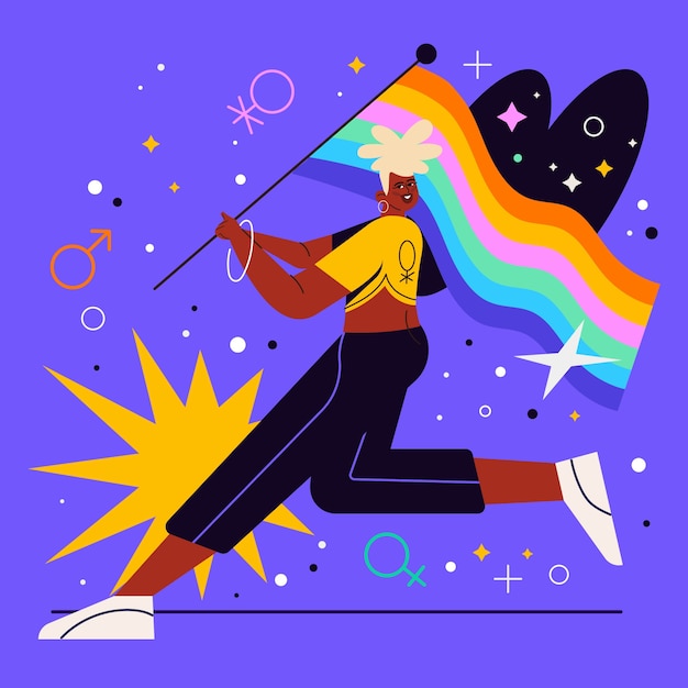 Illustration zur Feier des Flat Pride-Monats