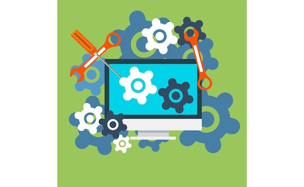 Illustration zur Reparatur und Wartung von Computern
