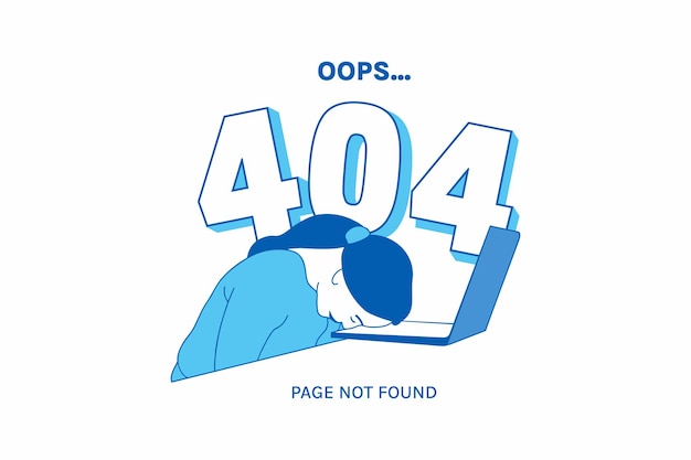 Illustrationen frustrierte ausdrucksfrau für oops 404 error design concept landing page