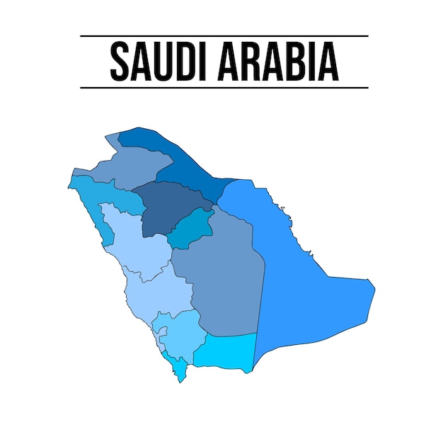 Illustrationen Saudi-Arabien Karte farbiger Vektor