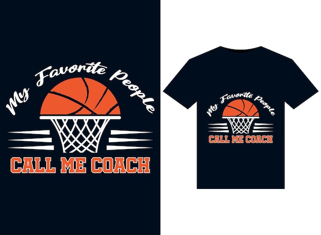 Vektor illustrationen von my favorite people call me coach für das druckfertige t-shirt-design