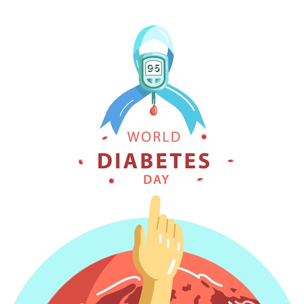 Vektor illustrationsbanner zum weltdiabetestag