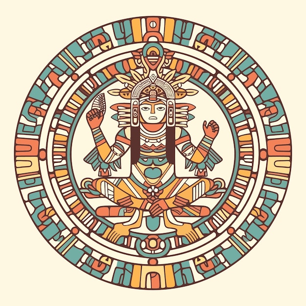 Vektor illustrationsdesign der aztekischen kultur