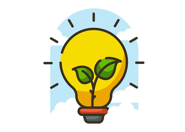 Illustrationsdesign für natürliche Energie. Ökologisches Konzeptdesign