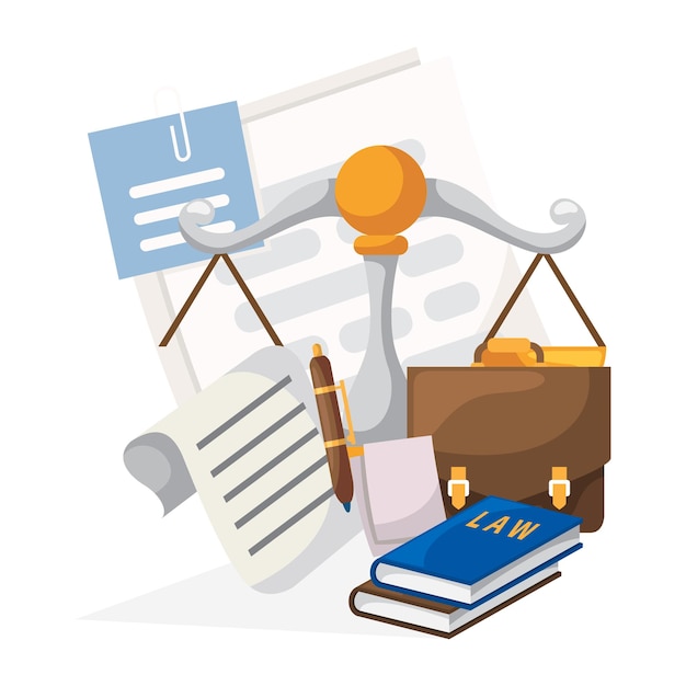 Illustrationsdesign für Recht und Gerechtigkeit