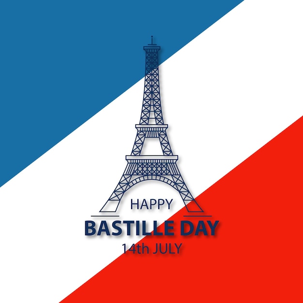 Illustrationskonzept zum Tag der Bastille am 14. Juli