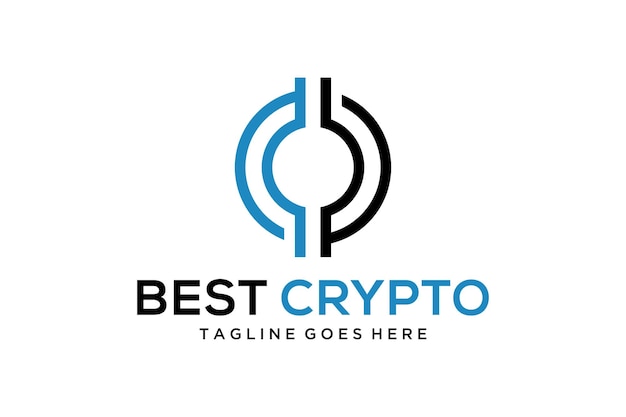 Illustrationskreis CB-Zeichen werden zu einer Form von Bitcoin-Geldmünzen-Logo-Design kombiniert