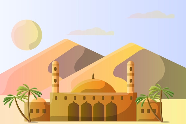Illustrationslandschaft der Muhammad Ali Moschee Ägypten für eine Touristenattraktion