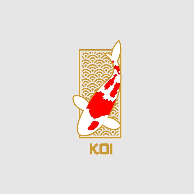 Vektor illustrationslogo für den goldenen koi-fisch