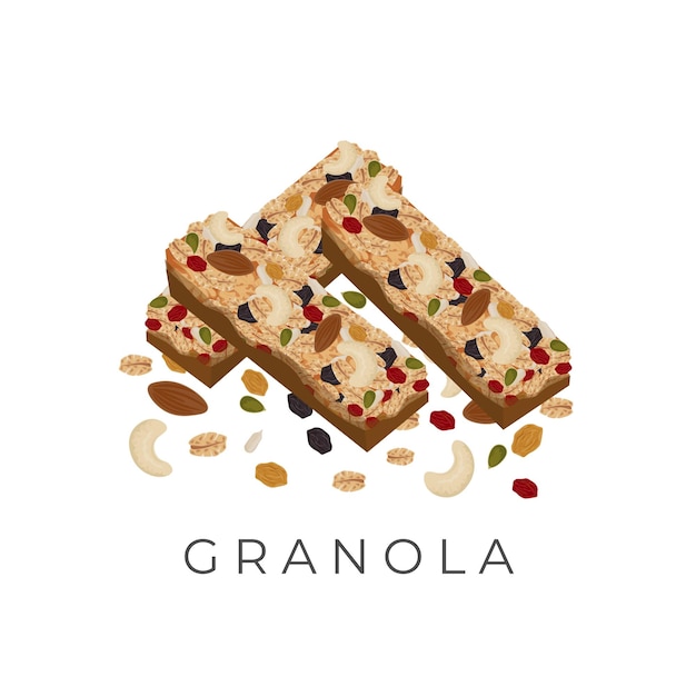 Vektor illustrationslogo schokoladen-granola-riegel