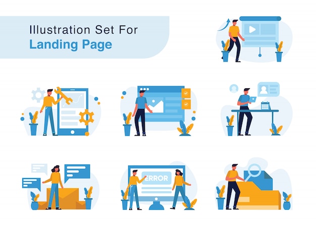 Illustrationssatz für landing page