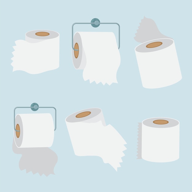 Illustrationsset papierrolle für badezimmer und küchentücher kann verwendet werden, um poster zu machen