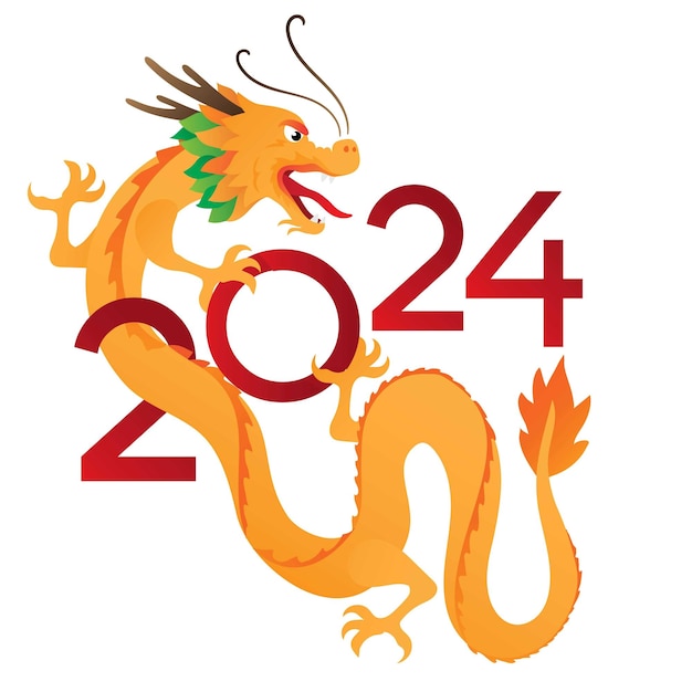 Vektor illustrationsvektor des chinesischen drachenfestivals im jahr 2024