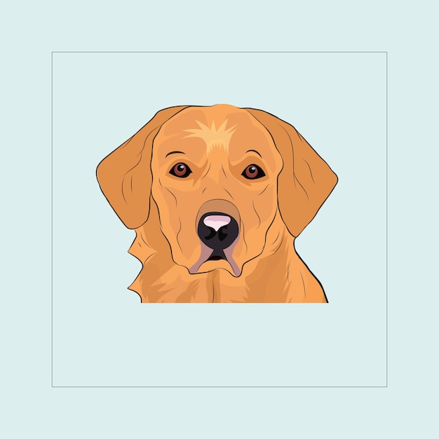 Illustrationsvektor für den Kopf eines Golden Retrievers