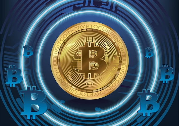 Illustrationsvektor für digitale Bitcoin-Münzen