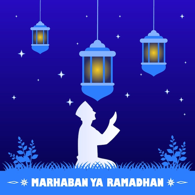 Illustrationsvektorgrafik-cartoon-figur von ramadan kareem