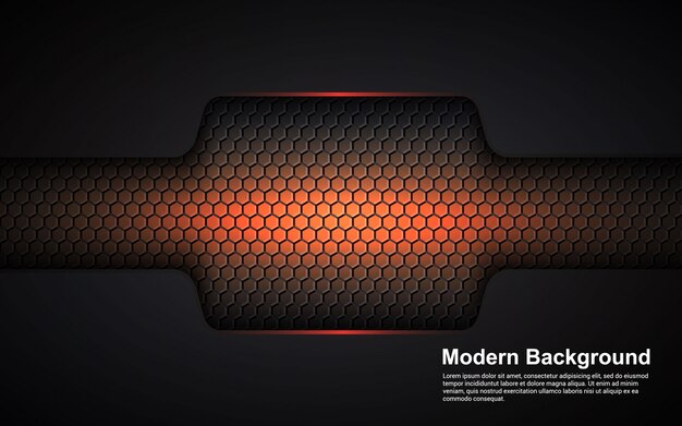 Illustrationsvektorgrafik der orange dimension des abstrakten hintergrunds auf schwarzer moderne