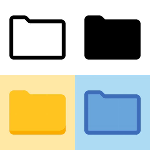 Illustrationsvektorgrafik des Ordnersymbols Perfekt für neue Anwendung der Benutzeroberfläche usw